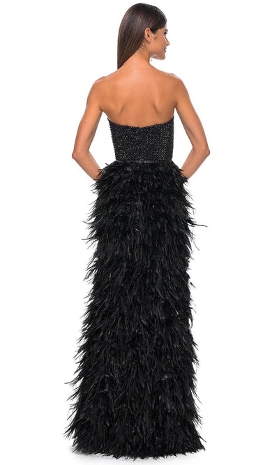 La Femme 32165 Sweetheart Feather Skirt Prom Gown