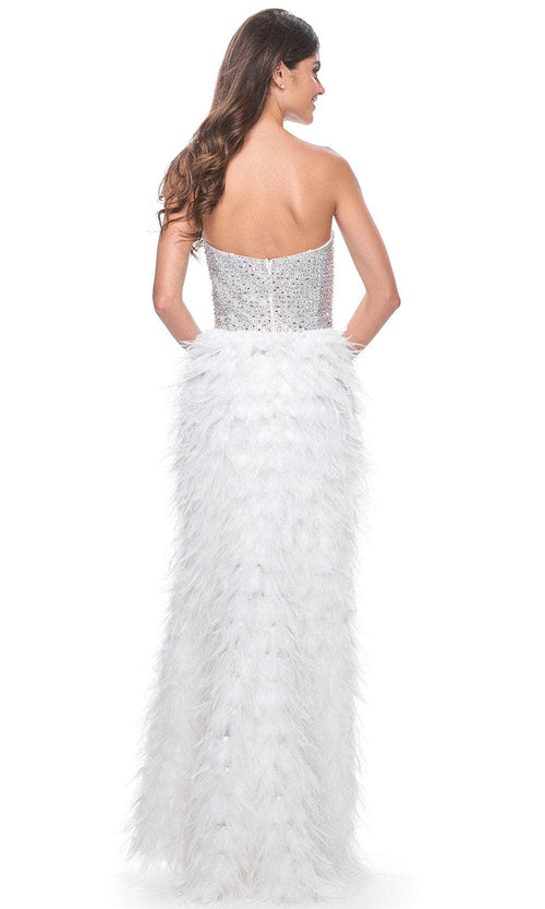 La Femme 32165 Sweetheart Feather Skirt Prom Gown