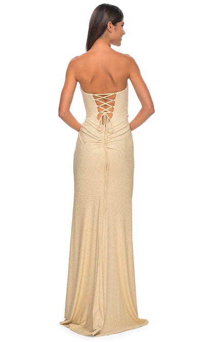 La Femme 32175 Strapless Rhinestone Ornate Prom Gown