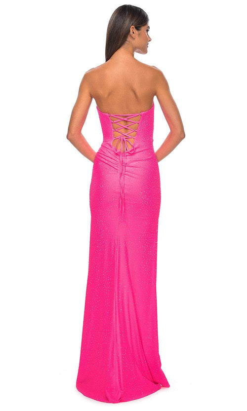 La Femme 32175 Strapless Rhinestone Ornate Prom Gown