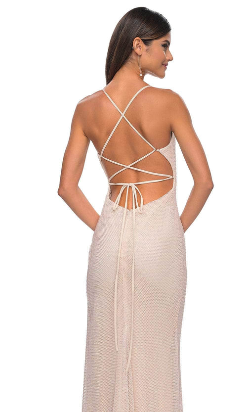 La Femme 32203 Netted Sheath Prom Dress