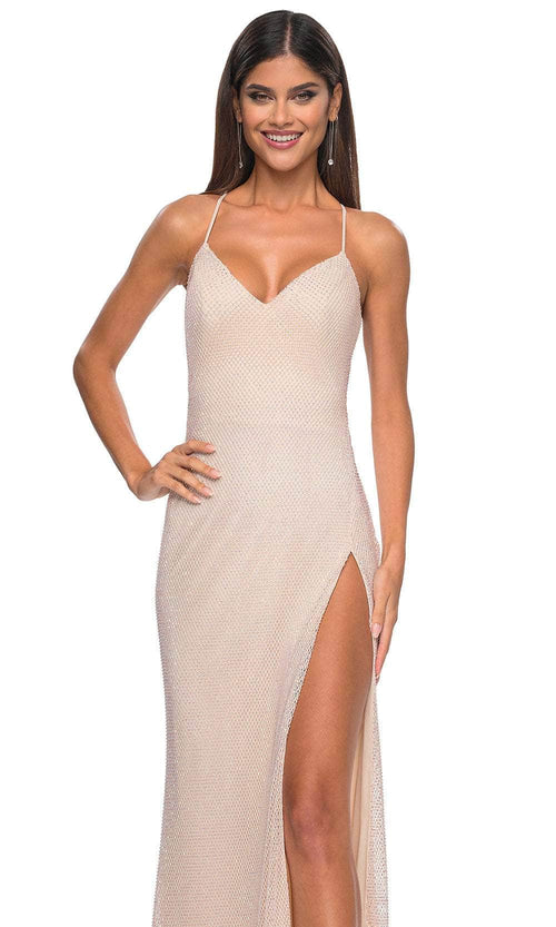 La Femme 32203 Netted Sheath Prom Dress