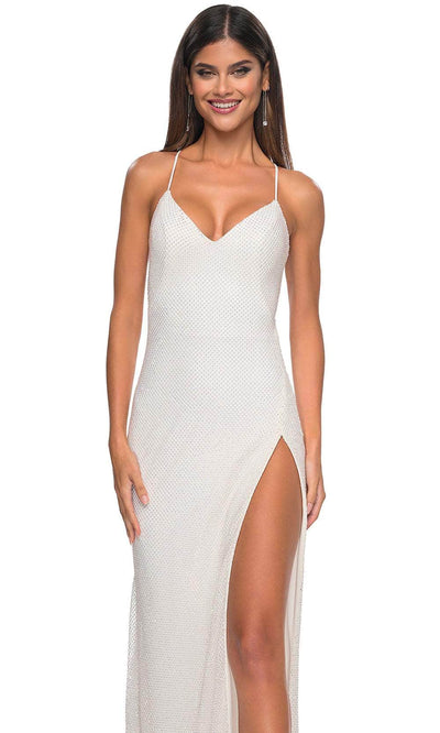 La Femme 32203 Netted Sheath Prom Dress