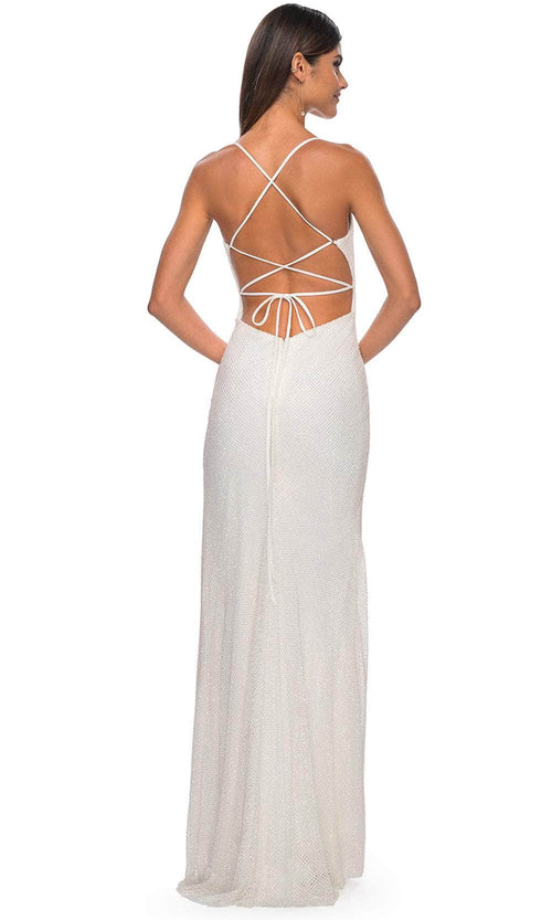 La Femme 32203 Netted Sheath Prom Dress