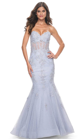 La Femme 32214 Sweetheart Illusion Waist Prom Gown