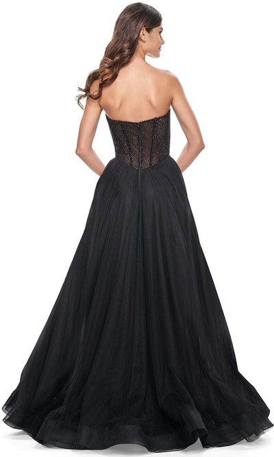 La Femme 32216 Fishnet A-Line Prom Dress