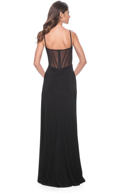 La Femme 32220 Deep V-Neck Side Slit Prom Gown