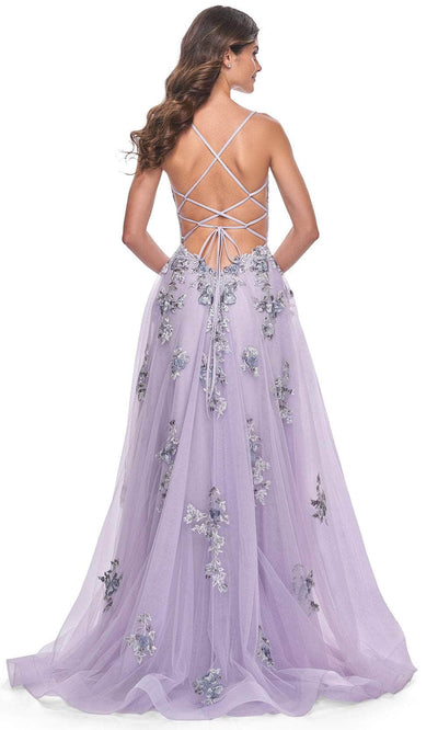 La Femme 32221 Lace Applique A-Line Prom Gown