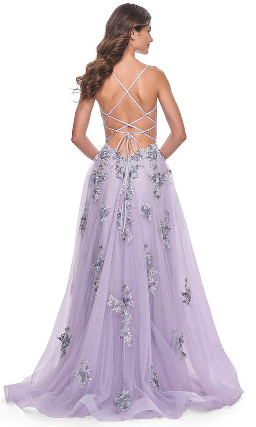 La Femme 32221 Lace Applique A-Line Prom Gown