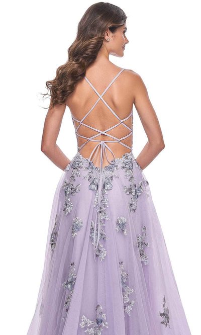 La Femme 32221 Lace Applique A-Line Prom Gown