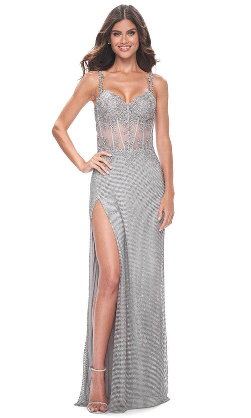 La Femme 32232 Sweetheart Lace Illusion Corset Prom Gown
