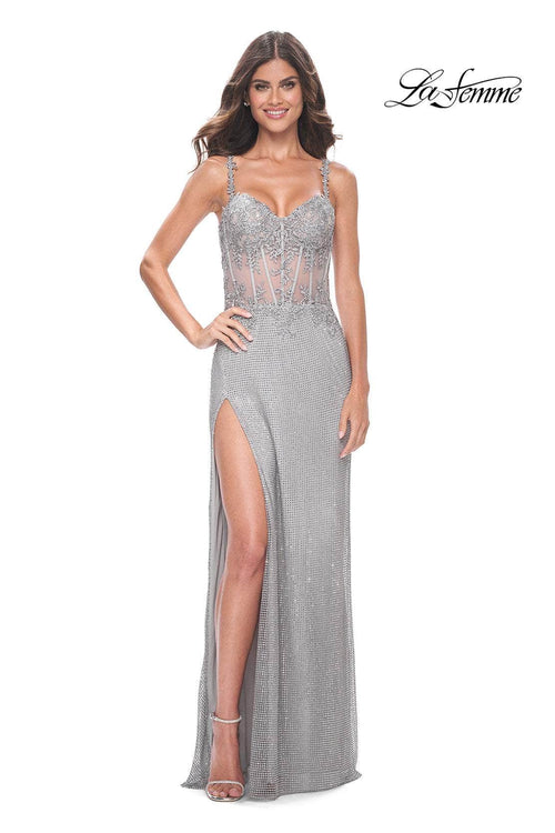 La Femme 32232 - Sweetheart Lace Illusion Corset Prom Gown Special Occasion Dress