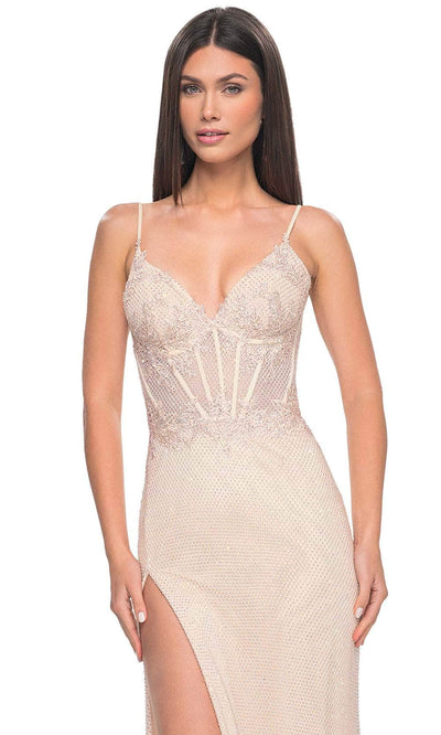 La Femme 32236 Rhinestone Fishnet Prom Dress