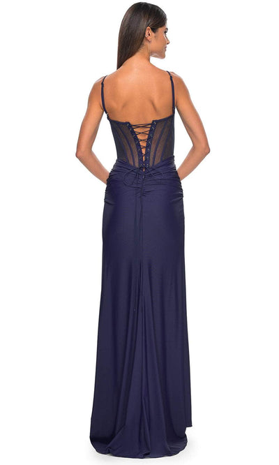 La Femme 32238 Illusion Back Sheath Prom Gown