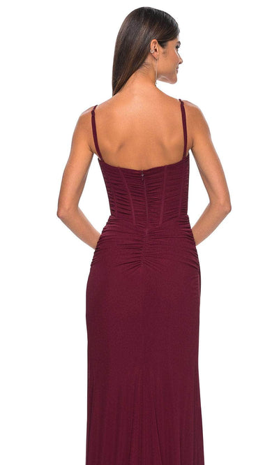 La Femme 32239 V-Neck Ruched Bustier Prom Gown