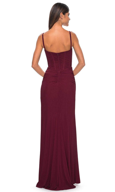 La Femme 32239 V-Neck Ruched Bustier Prom Gown