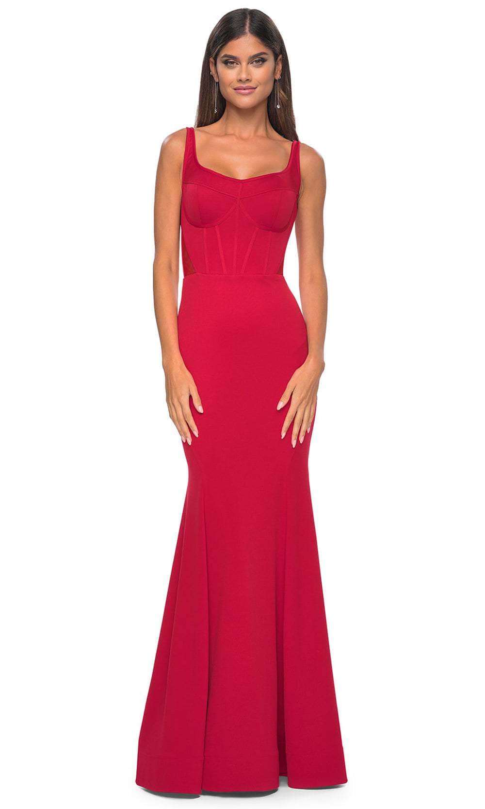 La Femme 32268 - Bustier Bodice Scoop Prom Gown Formal Gowns 00 / Red