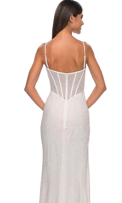 La Femme 32285 Fishnet Corset Prom Dress