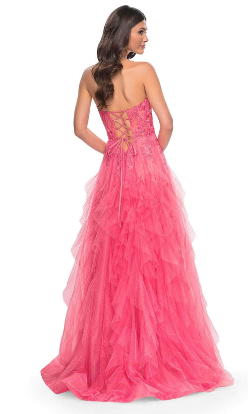 La Femme 32286 Strapless Ruffle A-Line Prom Gown
