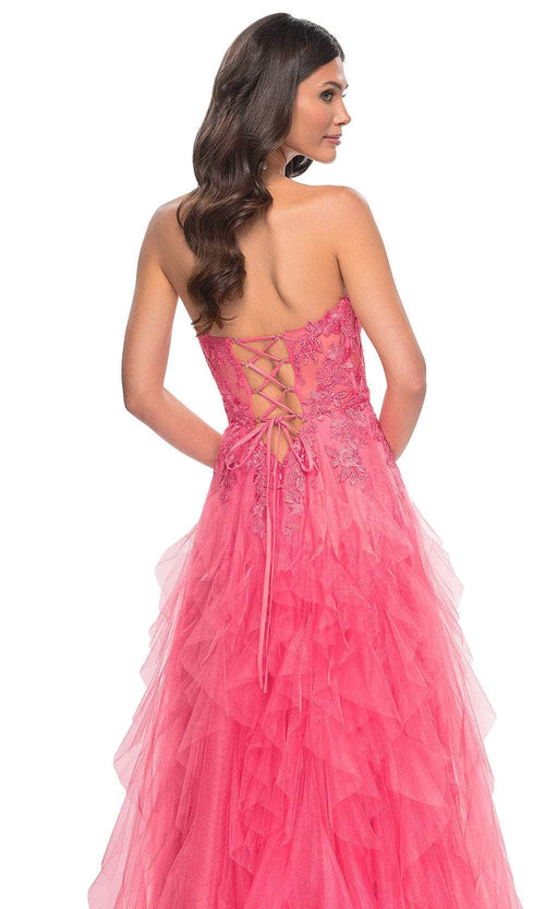 La Femme 32286 Strapless Ruffle A-Line Prom Gown