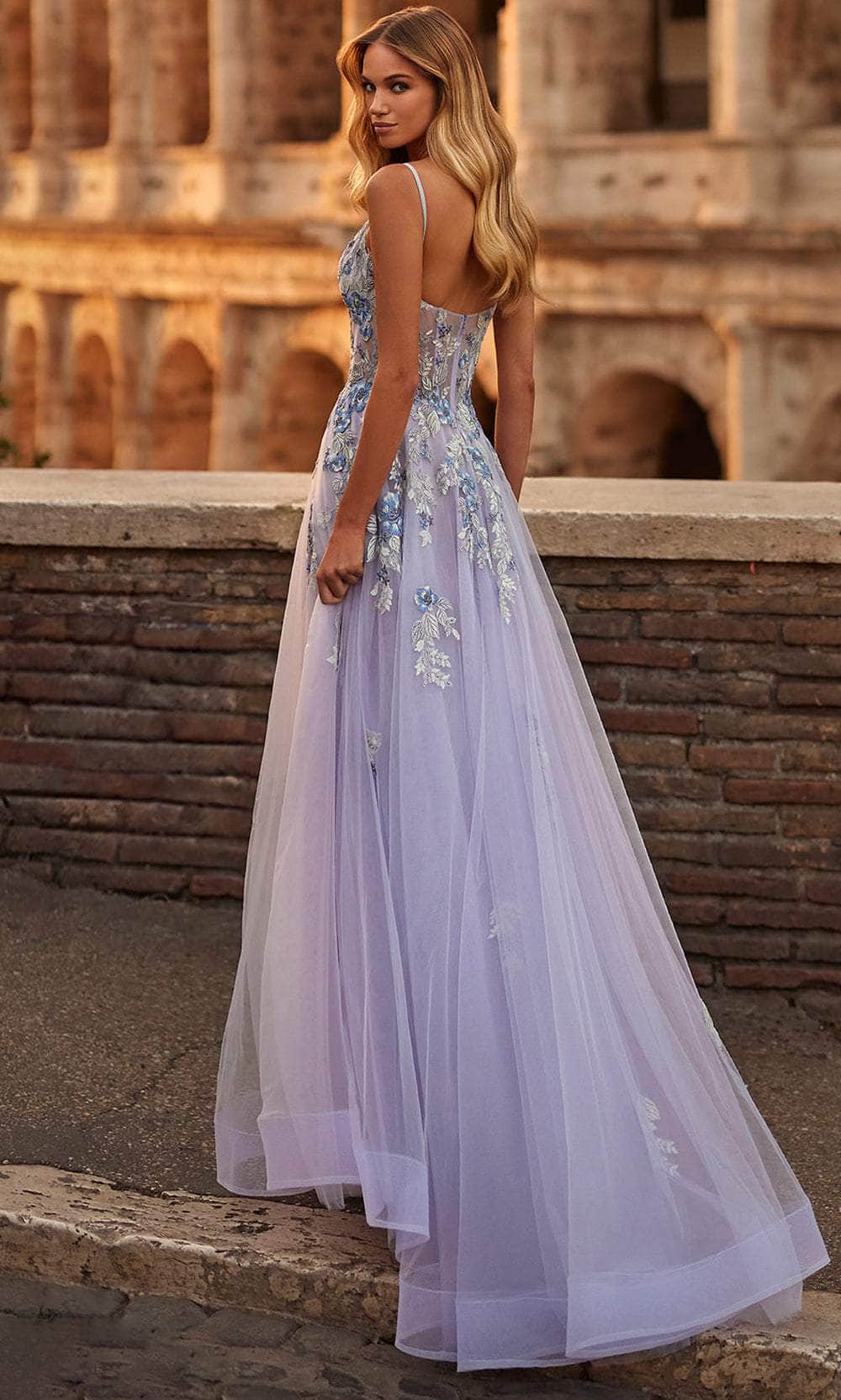 La Femme 32288 Tulle V-Neck Prom Gown