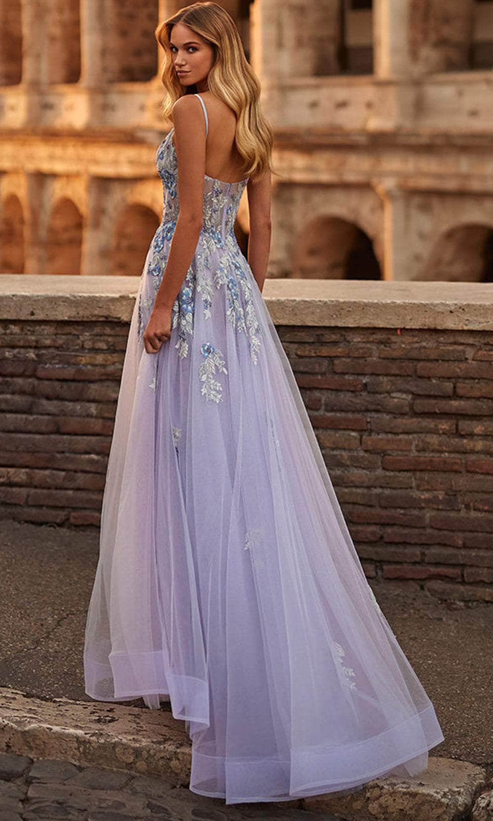 La Femme 32288 Tulle V-Neck Prom Gown