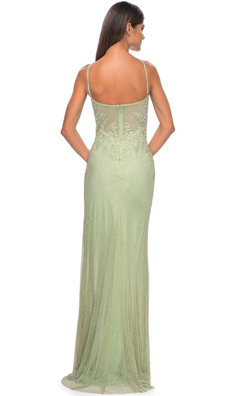 La Femme 32292 Deep V-Neck Sheer Corset Prom Gown