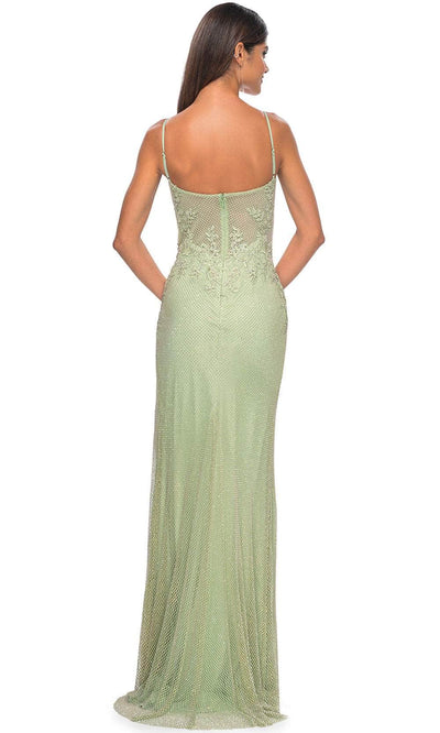 La Femme 32292 Deep V-Neck Sheer Corset Prom Gown