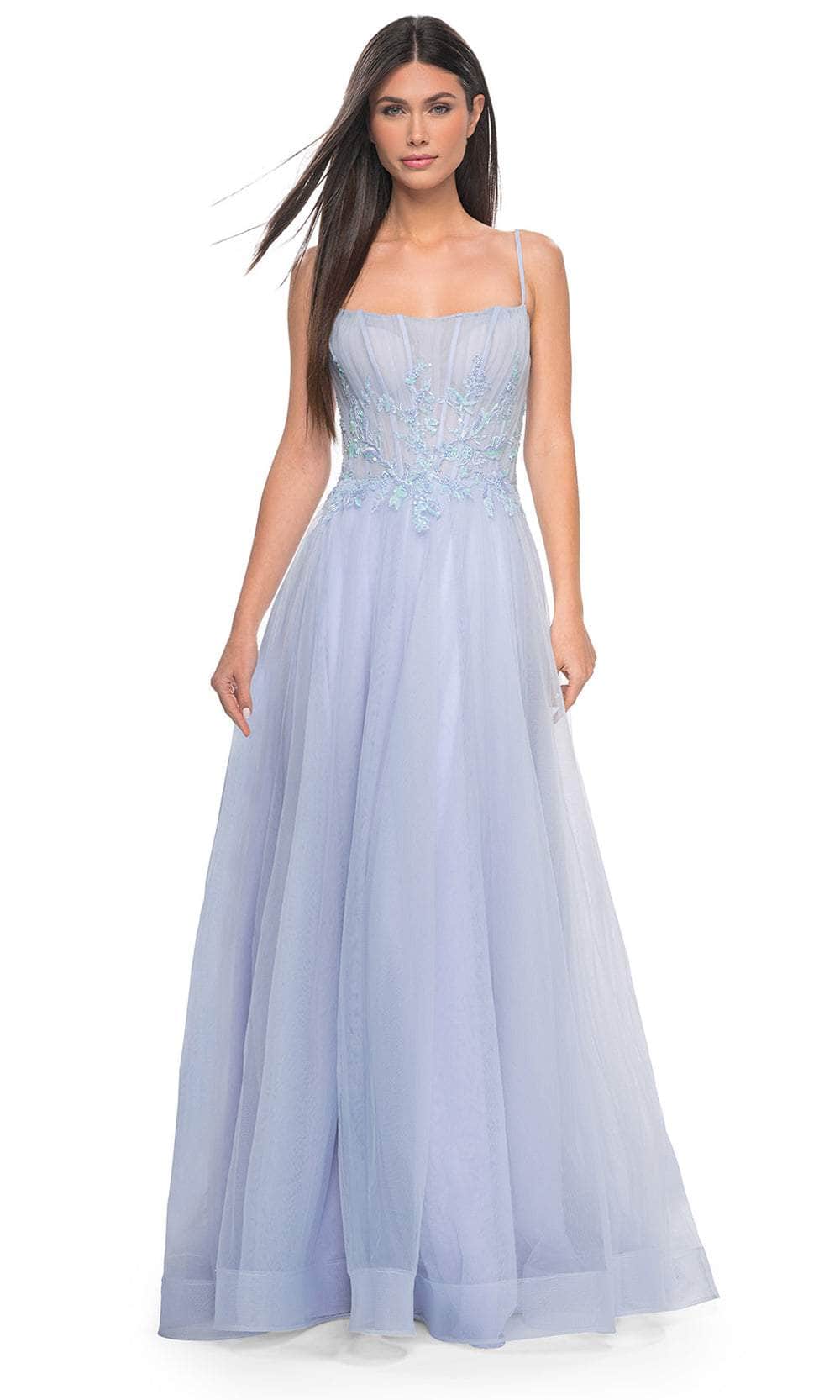 La Femme 32293 Embroidered Scoop Neck Prom Gown