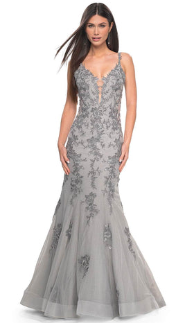 La Femme 32295 Embroidered Sleeveless Mermaid Prom Gown