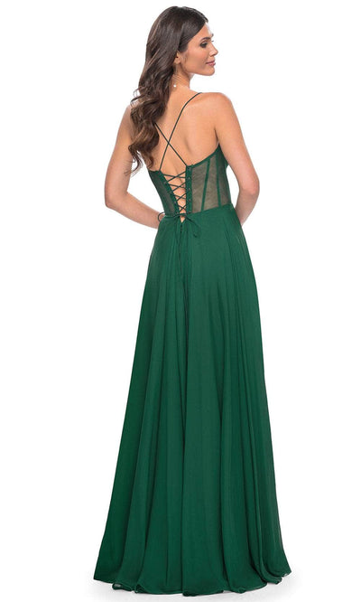 La Femme 32296 High Slit Chiffon Prom Dress