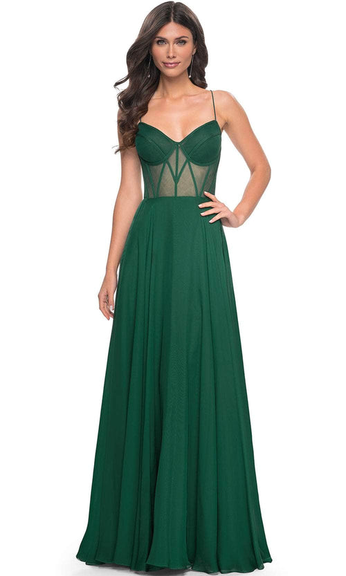 La Femme 32296 High Slit Chiffon Prom Dress