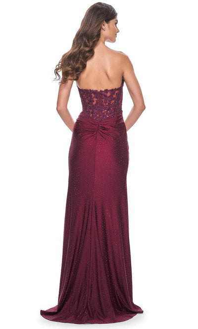 La Femme 32301 Embroidered Corset Strapless Prom Dress