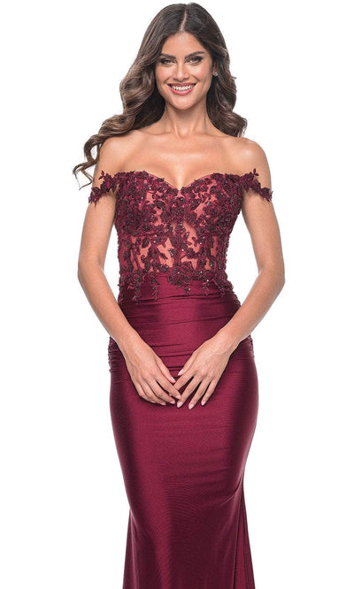La Femme 32302 Applique Corset Prom Dress