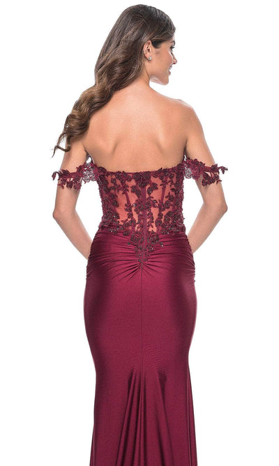 La Femme 32302 Applique Corset Prom Dress