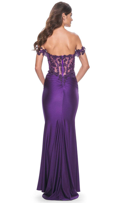 La Femme 32302 Applique Corset Prom Dress