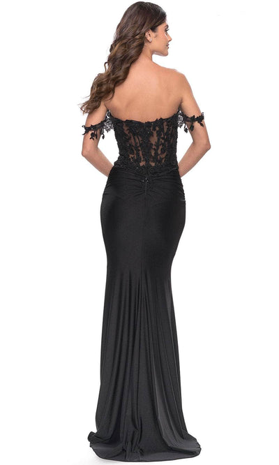 La Femme 32302 Applique Corset Prom Dress