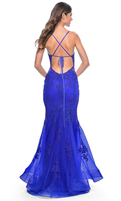 La Femme 32305 Strappy Back Embroidered Prom Gown