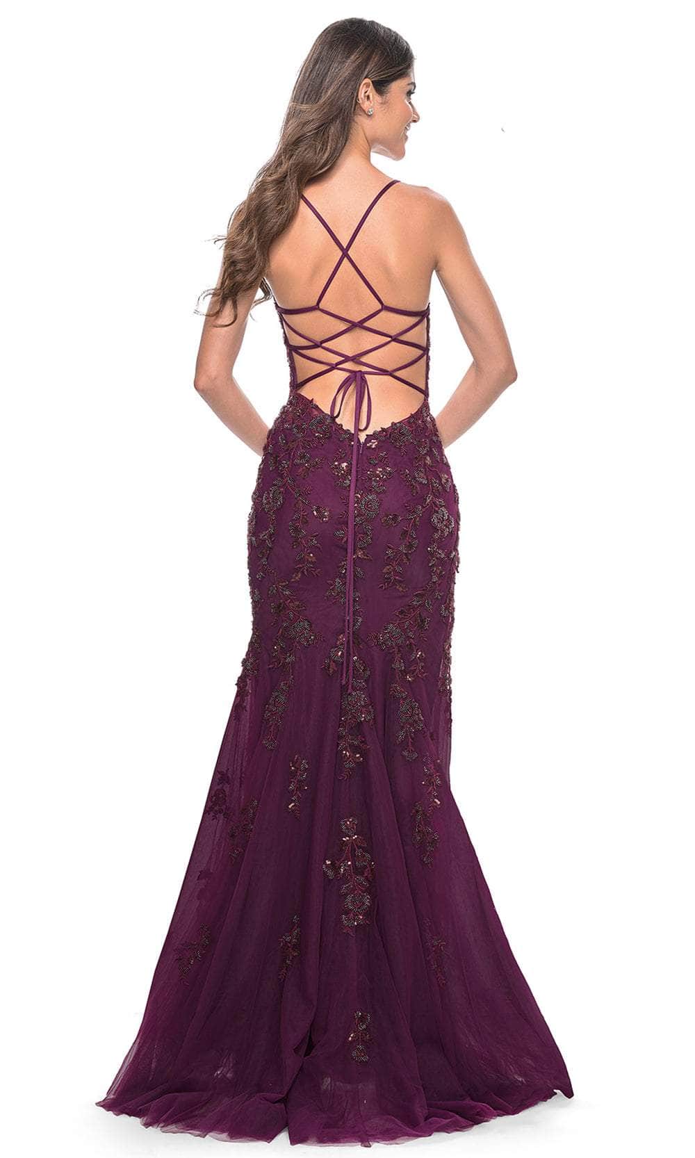 La Femme 32307 Lace Applique Sleeveless Prom Dress