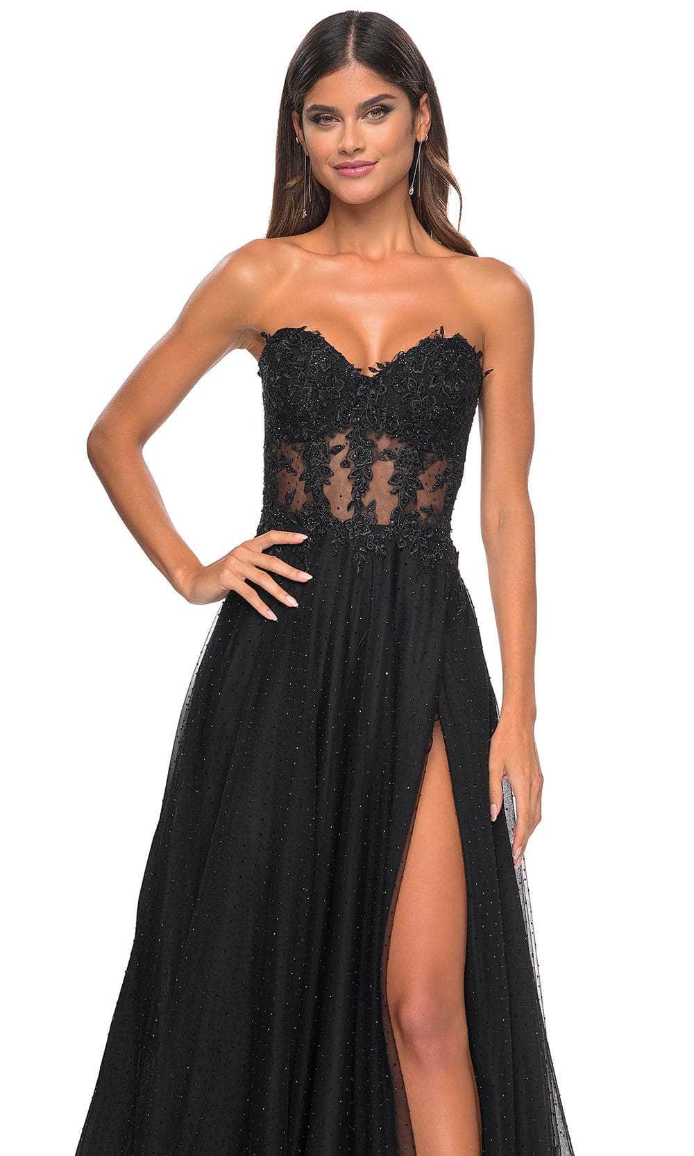 La Femme 32313 Rhinestone Tulle Prom Dress