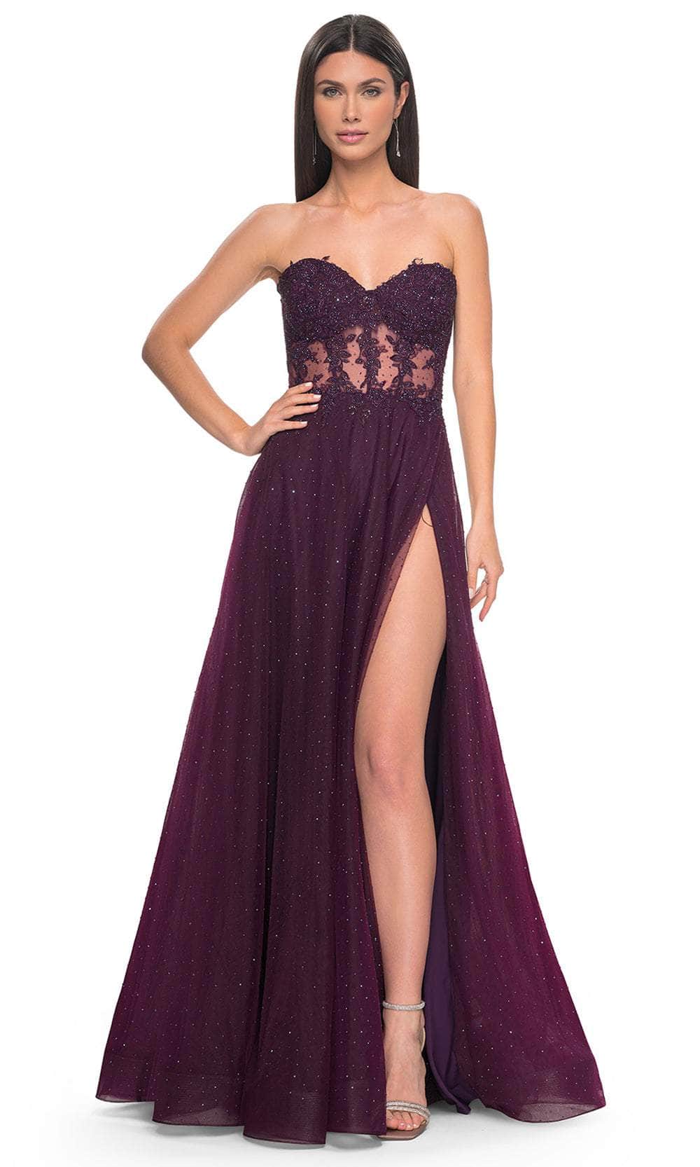 La Femme 32313 - Rhinestone Tulle Prom Dress Prom Dresses