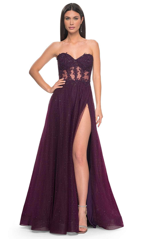La Femme 32313 - Rhinestone Tulle Prom Dress Prom Dresses