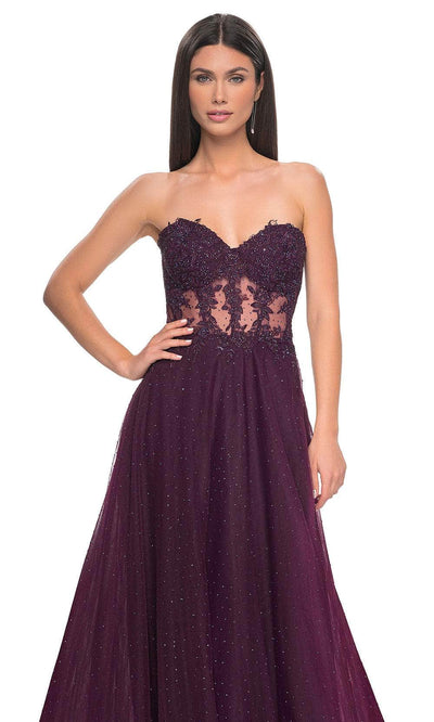 La Femme 32313 Rhinestone Tulle Prom Dress