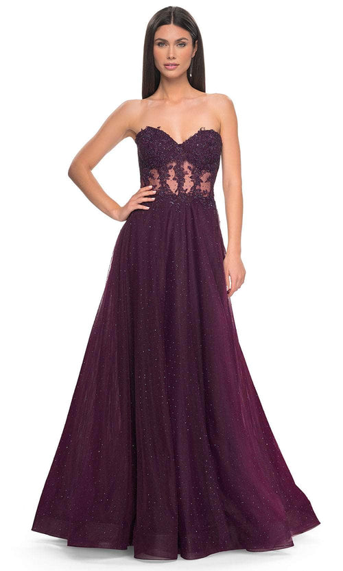La Femme 32313 Rhinestone Tulle Prom Dress