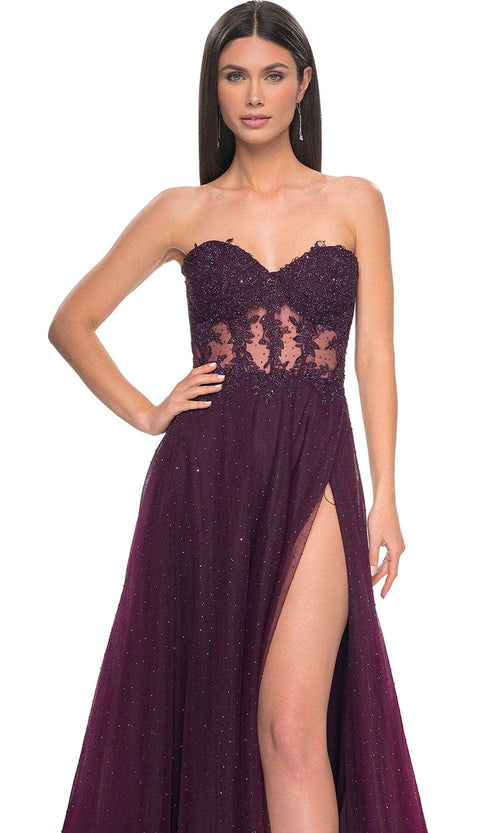 La Femme 32313 Rhinestone Tulle Prom Dress