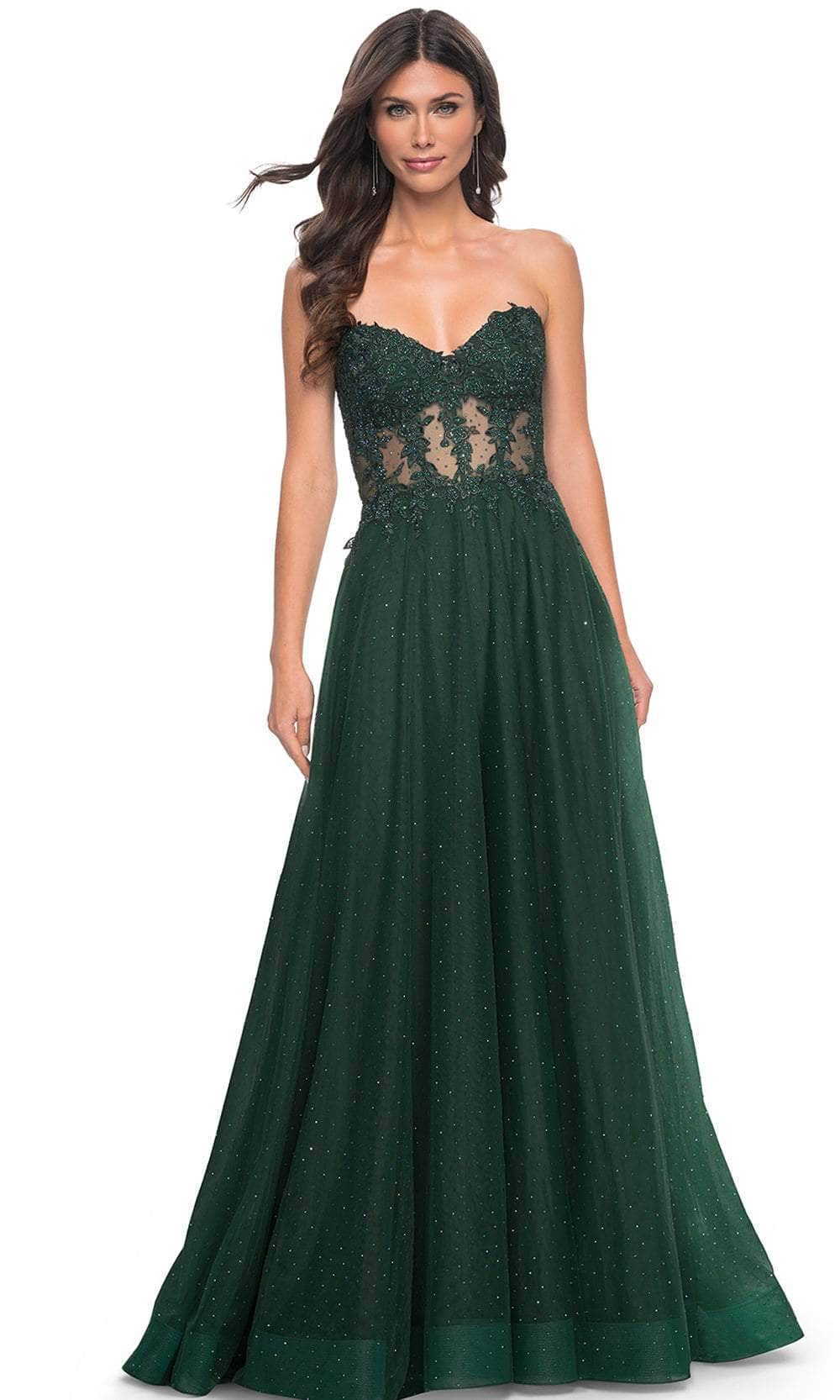 La Femme 32313 Rhinestone Tulle Prom Dress