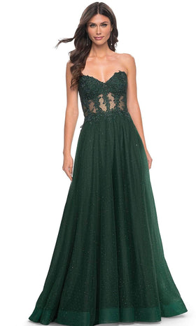 La Femme 32313 Rhinestone Tulle Prom Dress