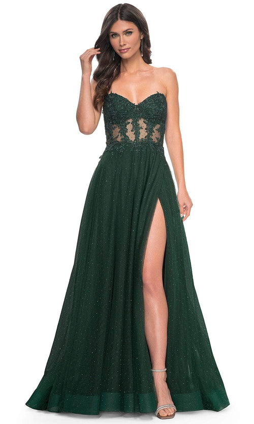 La Femme 32313 - Rhinestone Tulle Prom Dress Prom Dresses