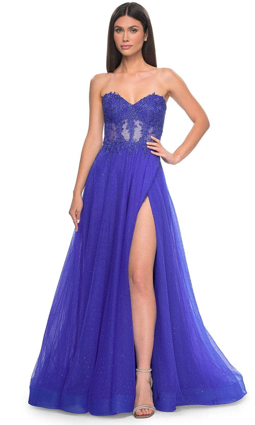 La Femme 32313 - Rhinestone Tulle Prom Dress Prom Dresses