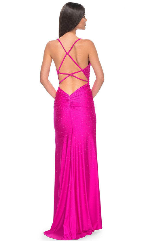 La Femme 32317 Sleeveless Open Tie Back Prom Gown
